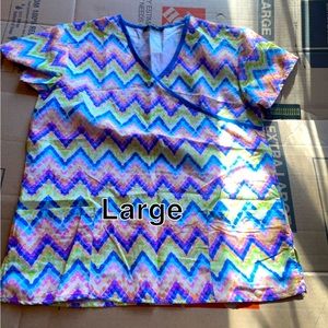 Multicolor scrub top